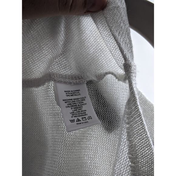 1.STATE Sweater Trendy Classic Metallic Twist Front Top Soft Ecru 0X Lightweight - Picture 7 of 7